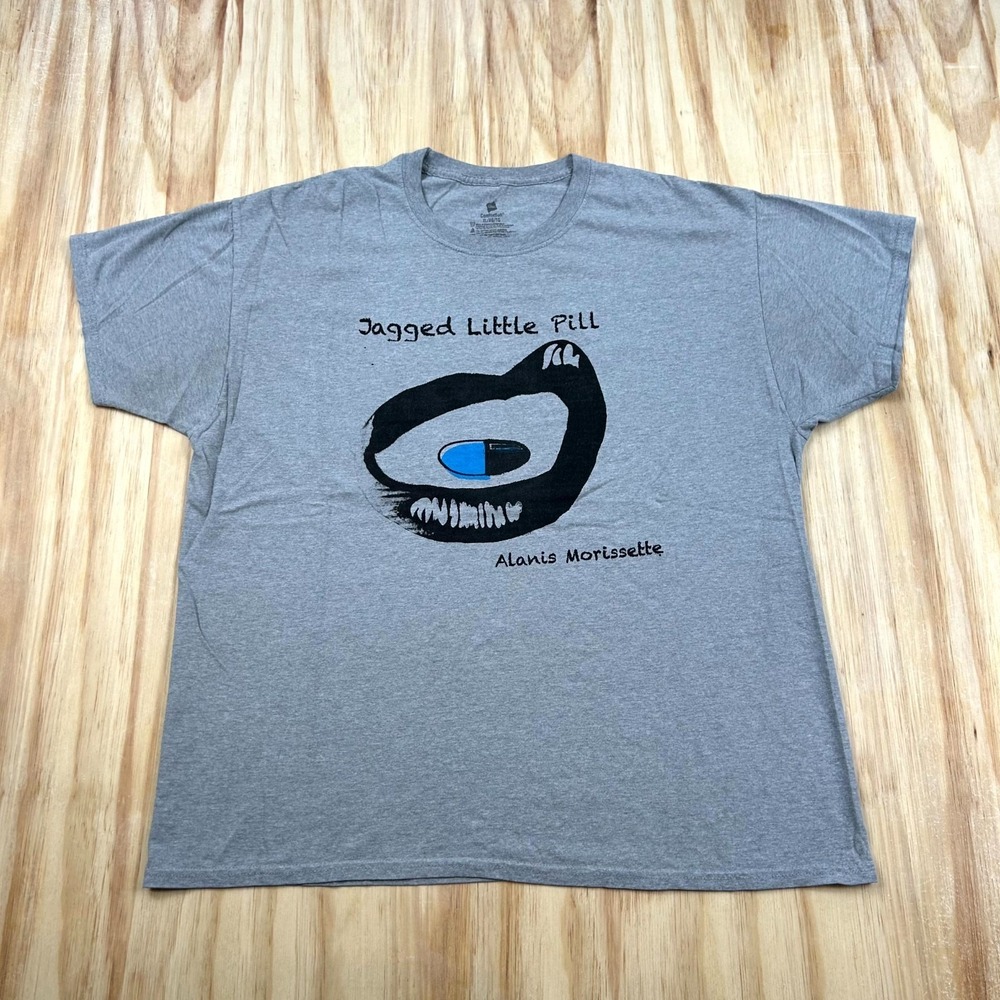 Alanis Morissette T-Shirt Mens XL Gray  Jagged Little Pill Music Band Rock